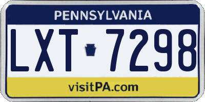 PA license plate LXT7298