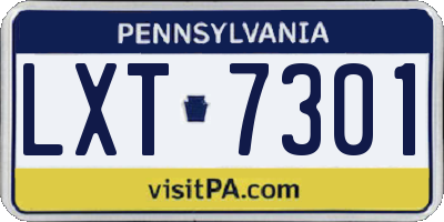 PA license plate LXT7301