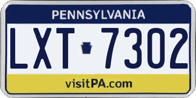 PA license plate LXT7302