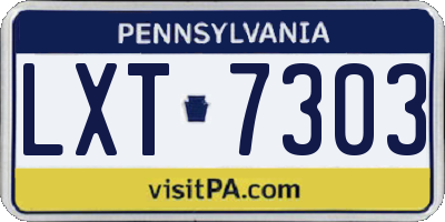 PA license plate LXT7303