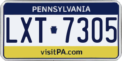 PA license plate LXT7305