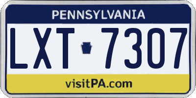 PA license plate LXT7307