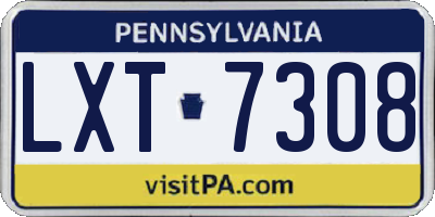 PA license plate LXT7308
