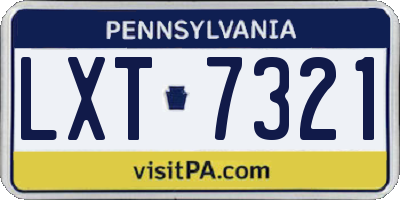 PA license plate LXT7321