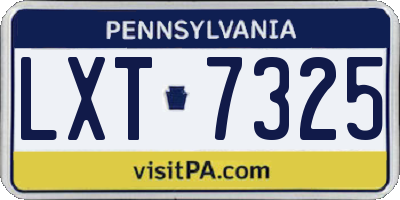 PA license plate LXT7325