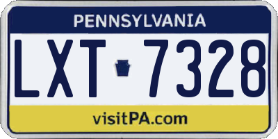 PA license plate LXT7328