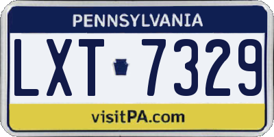 PA license plate LXT7329