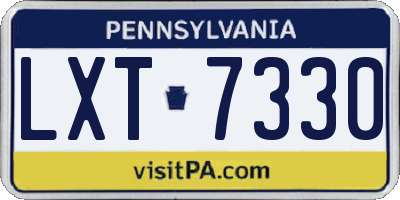 PA license plate LXT7330