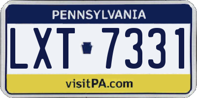 PA license plate LXT7331