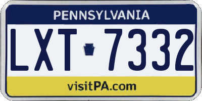 PA license plate LXT7332