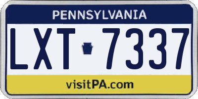 PA license plate LXT7337