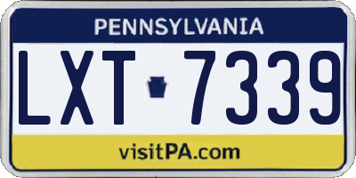 PA license plate LXT7339