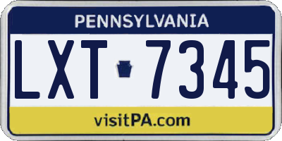 PA license plate LXT7345