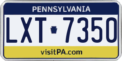 PA license plate LXT7350