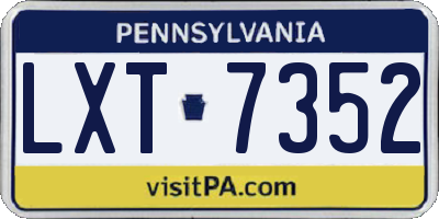 PA license plate LXT7352