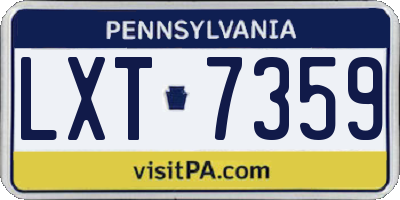 PA license plate LXT7359