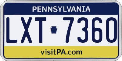 PA license plate LXT7360
