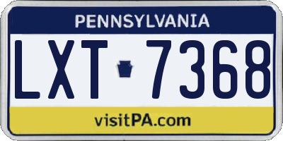 PA license plate LXT7368
