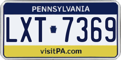 PA license plate LXT7369