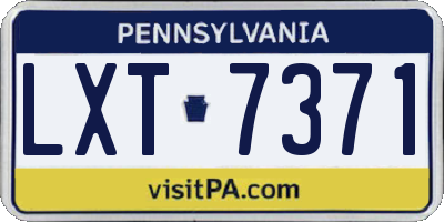 PA license plate LXT7371