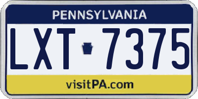 PA license plate LXT7375