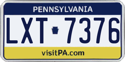 PA license plate LXT7376