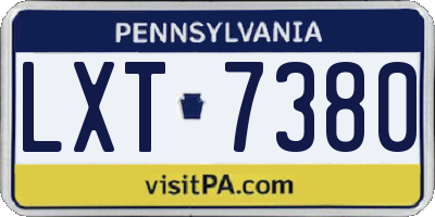 PA license plate LXT7380
