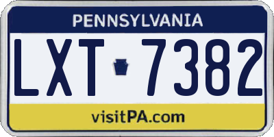 PA license plate LXT7382