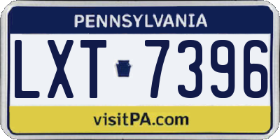 PA license plate LXT7396