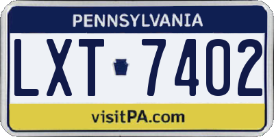 PA license plate LXT7402