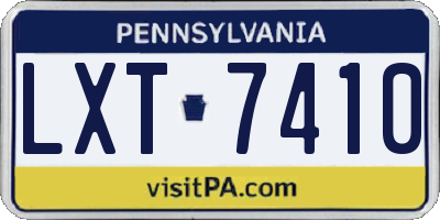PA license plate LXT7410