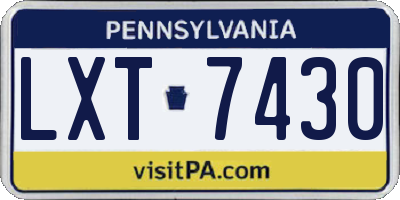 PA license plate LXT7430