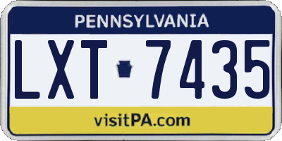 PA license plate LXT7435