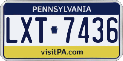 PA license plate LXT7436