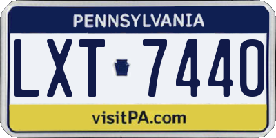 PA license plate LXT7440