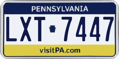PA license plate LXT7447