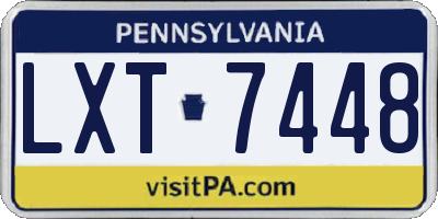 PA license plate LXT7448