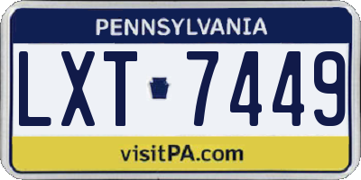 PA license plate LXT7449