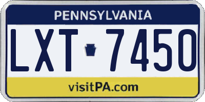 PA license plate LXT7450