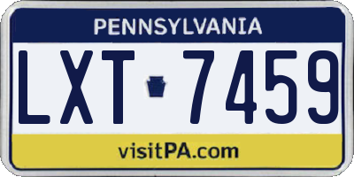 PA license plate LXT7459
