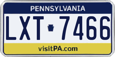 PA license plate LXT7466