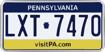PA license plate LXT7470