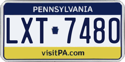 PA license plate LXT7480