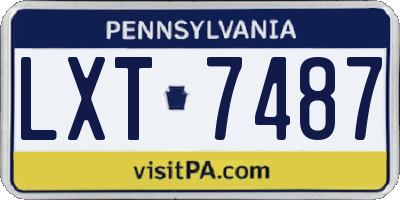 PA license plate LXT7487