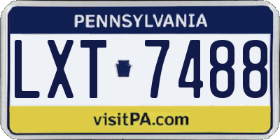 PA license plate LXT7488