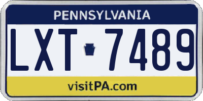 PA license plate LXT7489