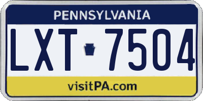 PA license plate LXT7504