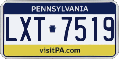 PA license plate LXT7519