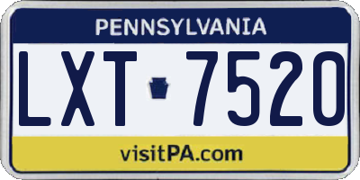 PA license plate LXT7520