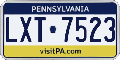 PA license plate LXT7523